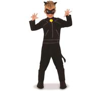 Rubie's Official Miraculous Ladybug, Cat Noir Childs Costume and Eye mask, Superhero, Childs Size Large Age 7-8 Halloween
