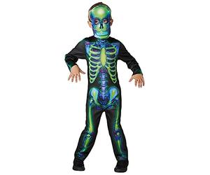 Rubie's Official Neon Skeleton Glow In The Dark Halloweens Kids Costume