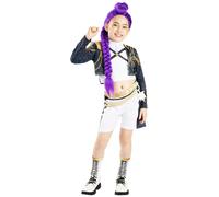 Rubies Official Netflix K-Pop Demon Hunters Deluxe Rumi Golden Child Costume, Kids Fancy Dress, Size Age 6+ Years
