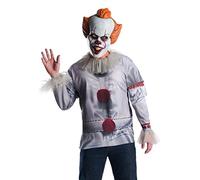 Adult PENNYWISE IT Movie Top + Mask Fancy Dress Costume Halloween Stephen King