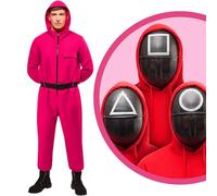 Rubies Official Squid Game Guard Classic Costume and Guard Mask Set Bundle, Adult Fancy Dress, Size Extra Large