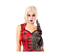 Harley Quinn Suicide Squad 2 Red/Black Fancy Dress Wig Ladies Halloween Costume