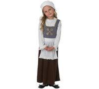 Rubies Official Tudor Girl Costume Girls Medium,Grey, White, Brown Halloween
