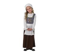 Rubies Official Tudor Girl Costume Girls Medium,Grey, White, Brown Halloween