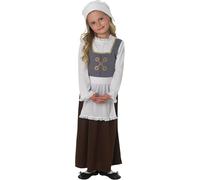 Rubies Official Tudor Girl Costume Girls Medium,Grey, White, Brown Halloween