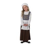 Rubies Official Tudor Girl Costume Girls Medium,Grey, White, Brown Halloween 3-4