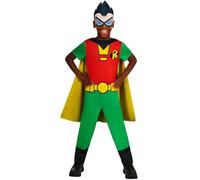 Rubie's Official WB DC Teen Titans Go Robin Child Costume, Kids Superhero Fancy Dress, Size Age 5-6 Years