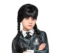 Official Wednesday Addams Girls Wig, Kids Fancy Dress