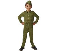 Rubie's Official WW2 Soldier Children's Costume, Kids Fancy Dress WW2 SOLIDER- B