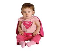 Rubie's Pink Deluxe Newborn Supergirl Bib with Cape, Newborn, Age 0 - 9 months, Height 56 cm (neck to bottom)