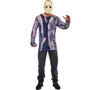 RUBIES R1002495M Haut de Déguisement avec Masque Jason Vendredi 13 pour Adulte Costume Top with Mask, Grey