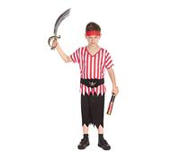 Red, White, & Black Pirate Boy Costume Set for Kids (Large) - Perfect for Halloween Parties, World Book Day, Cosplay, Dress-Up, & More Halloween Halloween