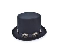 Bristol Novelty BH642 Rocker Style Top Hat, Mens, Black, One Size Halloween