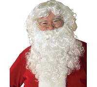Rubies Santa Claus Beard and Wig Set for Adults White Curly Fancy Dress
