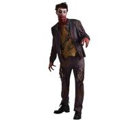 Mens Shawn The Undead Costume Zombie Horror Halloween Adult Fancy Dress Outfit