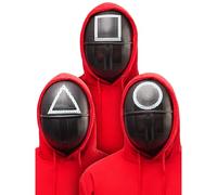 Rubies Squid Game Guard Mask Set Adult 3 Piece Black White TV Costume
