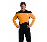 Rubies 888980L LT Operations Deluxe Uniform Star Trek Adult Fancy Dress, Men, Black,Gold, L Halloween Halloween