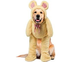 Rubies Teddy Bear Walking Pet Costume Plush Hoodie with Padded Arms Tan