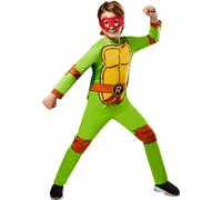 Rubies Teenage Mutant Ninja Turtles TMNT Costume Jumpsuit with Shell Cape and Eye Mask Made with Recycled Materials for Kids Boys Small for Themed Par