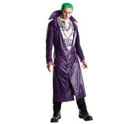 Mens Deluxe Suicide Squad Joker Costume Halloween Fancy Dress Jacket & Shirt