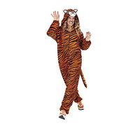 Rubies Tiger Costume Adult Unisex One Size Jumpsuit with Hood and Tail Original Carnival Christmas Birthday Party Halloween