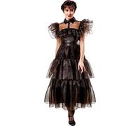 Rubies Wednesday Addams Netflix Rave n Dress Women's Fancy Dress Costume