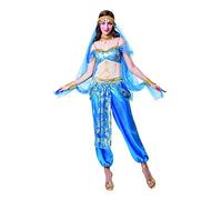Rubies women's adult harem dancer costume blue with headpiece choker cuffs | Includes matching top, trousers and accessories-perfect for belly dancer themes and hen party fancy dress