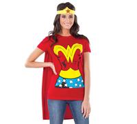 Rubie's Women's DC Comics Wonder Woman T-Shirt with Cape & Headband X-Small
