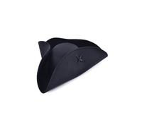 Rubies - Wool Felt Tricorn Pirate Hat (Black) - Adult