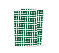 Rubigo 8mm Coloured Dot Stickers - 1500/3000 Sticky Dots in 10 Assorted Colours, Circle Labels for Calendars, Planners, Crafts, Office & School Use (Green, 3000 Dots)