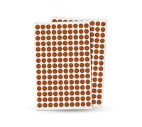 Rubigo 8mm Coloured Dot Stickers - 1500/3000 Sticky Dots in 10 Assorted Colours, Circle Labels for Calendars, Planners, Crafts, Office & School Use (Brown, 3000 Dots)