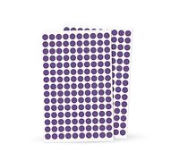 Rubigo 8mm Coloured Dot Stickers - 1500/3000 Sticky Dots in 10 Assorted Colours, Circle Labels for Calendars, Planners, Crafts, Office & School Use (Purple, 1500 Dots)