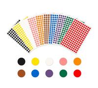 Rubigo 8mm Coloured Dot Stickers - 1500/3000 Sticky Dots in 10 Assorted Colours, Circle Labels for Calendars, Planners, Crafts, Office & School Use (10 Colours, 3000 Dots)