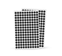 Rubigo 8mm Coloured Dot Stickers - 1500/3000 Sticky Dots in 10 Assorted Colours, Circle Labels for Calendars, Planners, Crafts, Office & School Use (Black, 1500 Dots)