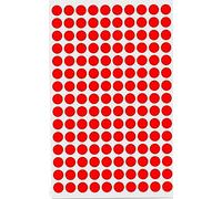 Rubigo 8mm Coloured Dot Stickers - 1500/3000 Sticky Dots in 10 Assorted Colours, Circle Labels for Calendars, Planners, Crafts, Office & School Use (Red, 3000 Dots)