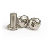 Rubigo M6 Bolts, M6 x 10mm Hex Socket Button Head Machine Bolts - DIN 933 Standard A2 304 Stainless Steel Hex Socket Cap Screws, Fully Threaded for Industrial,Indoor,Outdoor Use, Pack of 20