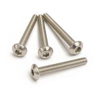 Rubigo M6 Bolts, M6 x 90mm Hex Socket Button Head Machine Bolts - DIN 933 Standard A2 304 Stainless Steel Hex Socket Cap Screws, Fully Threaded for Industrial,Indoor,Outdoor Use, Pack of 4