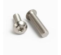 Rubigo M8 Bolts, M8 x 25mm Hex Socket Button Head Machine Bolts - DIN 933 Standard A2 304 Stainless Steel Hex Socket Cap Screws, Fully Threaded for Industrial,Indoor,Outdoor Use, Pack of 30