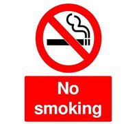 Rubigo No Smoking Signs Self Adhesive Sticker - UV Protected and Waterproof No Smoking Stickers for Restaurants, Shops, and Public Areas, 20x15cm (Pack of 6)