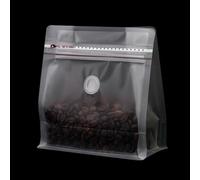 Rubik's Bags 10 Pcs Stand Up Coffee Bags with Reusable Side Zipper,Foil Sealed Bag for Nuts,Sweet,Coffee Beans,Tea Leaves with One-Way Exhaust Valve,Suitable for gifts (Frosted Translucent, Large)