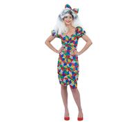 Smiffys Rubik's Cube Costume with Dress & Headband, Officially Licensed Rubiks Cube Fancy Dress, Adult Dress Up Costumes