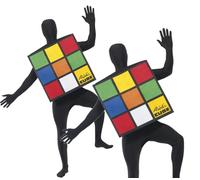 Rubiks Cube Costume 80s Adult Fancy Dress Outfit 1980s Mens Ladies Outfits New