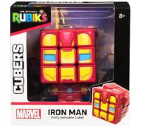 Rubik's Cube Iron Man Cuber Puzzle Cube & Brain Teaser Fidget Toy | Solvable Cube & Iron Man Display Stand, Collectible STEM Toy that Merges Pop Culture with Logic Skills & Home Décor, Ages 8+