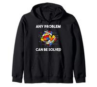 Rubik's Cube Magic Cube Retro Rubi Vintage Nerd Zip Hoodie