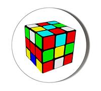 Rubiks Cube Retro 10 x 56mm Vinyl Stickers Pack of 10