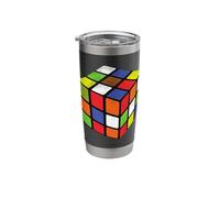 Rubiks Cuber Speed Cubing 80's Vintage 3x3 Cube Game Puzzle Stainless Steel Insulated Tumbler