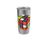 Rubiks Cuber Speed Cubing 80's Vintage 3x3 Cube Game Puzzle Stainless Steel Insulated Tumbler