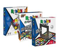 Rubik's Pack & Go 3 Game Bundle Race Flip Capture 2-Player Sequence Board Games 3D Puzzle Travel Game Gift Set for Adults & Kids Ages 7+ Amazon Excl