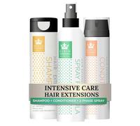 RUBIN EXTENSIONS Complete Care Trio | Hair Extension Shampoo & Conditioner + Keratin Spray | Professional System for Real Human Hair Extensions | Vegan, Paraben-Free