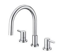 Rubinetti per lavello da bagno, lavello da cucina, rubinetti da cucina, rubinetto per lavabo in ottone galvanizzato, girevole, doppia maniglia, miscelatore per gru, Acqua